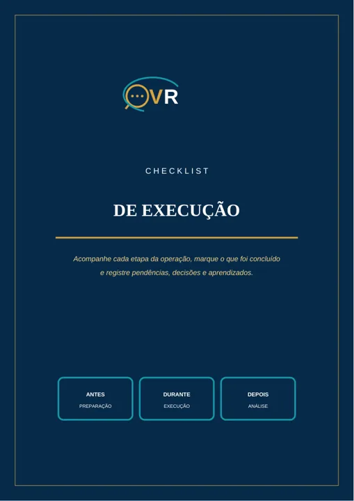 Capa de Checklist de Execução